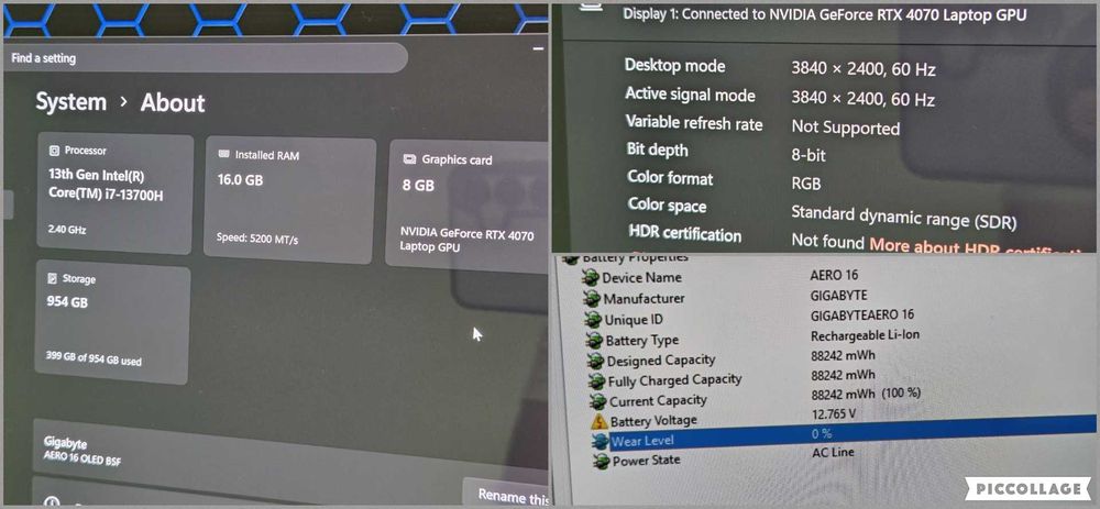 OLED 4K UHD | i7-13700H | RTX 4070 | 16RAM лаптоп laptop Gigabyte aero gaming гейминг гигабит аеро