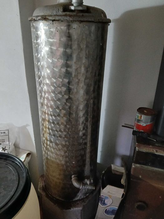 Boiler pe lemne cu cazan inox si soba fonta