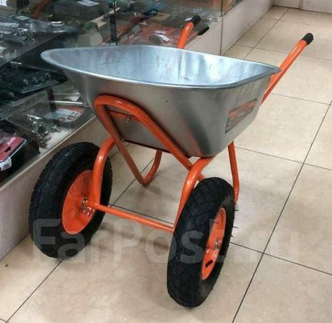 Тачка строительная, тележка усиленная, корыто 110л