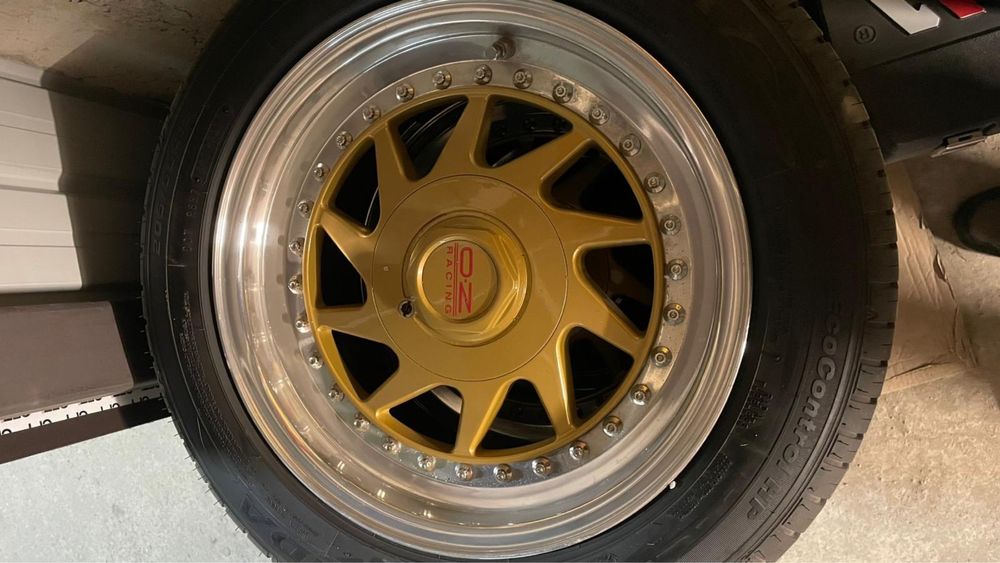 Jante Oz Turbo Modulare 2 piese r15 4x100 cu anvelope apriape noi 225/55