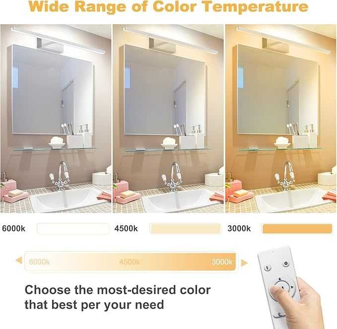 Lampă LED pentru oglindă de baie cu întrerupător, 18 W 80 cm