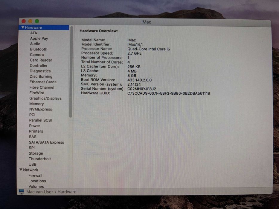 Apple iMac A1418, Quad Core i5-7400, 21,5", i5, 8GB RAM, 1TB HDD