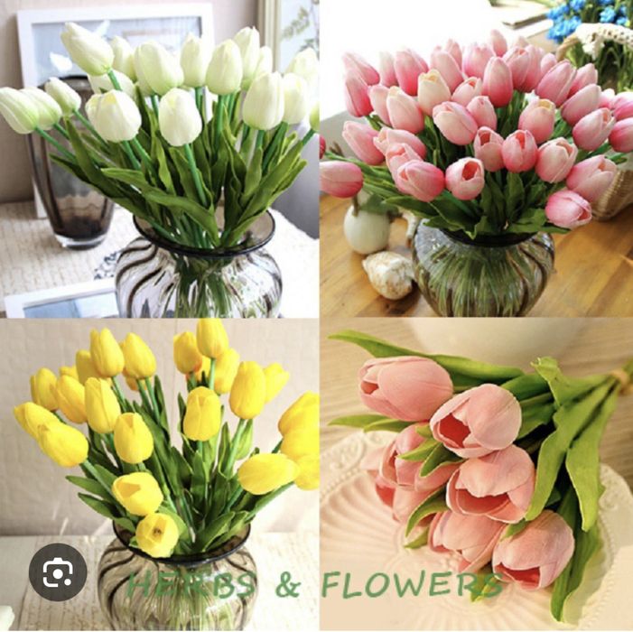 Тюльпаны искусственные, силиконовые