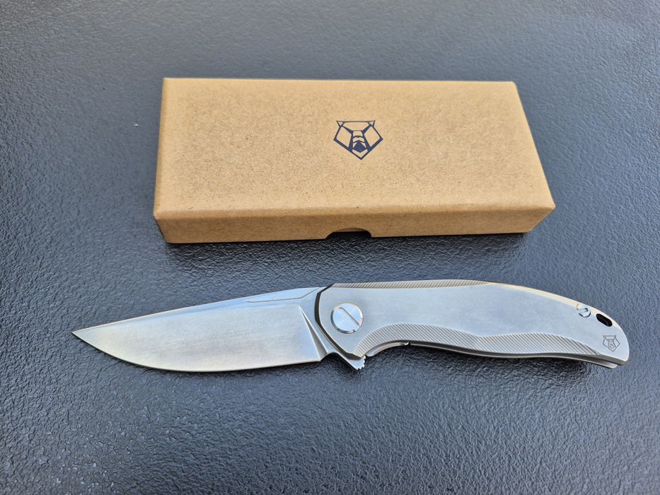 Сгъваем нож SHIROGOROV модел 2025г,стомана М390,титаниева дръжка,SH203