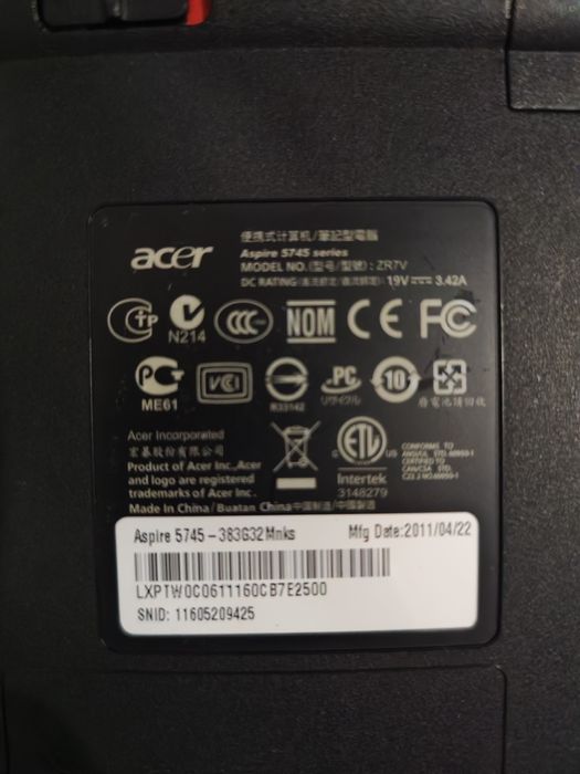 Ноутбук aser aspire