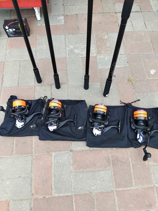 Set complet pescuit crap, lansete next carp, mulinete FL , vaporas plantat