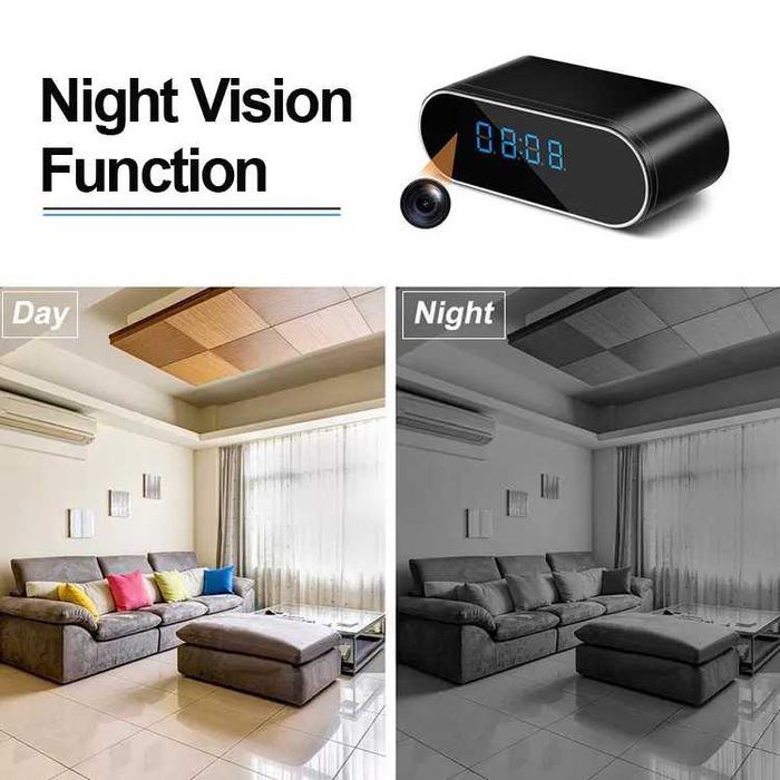 Скрита Камера LED Часовник Шпионска Мини Камера Таен Видеозапис Wi-Fi