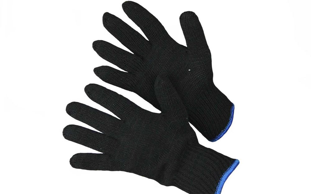 Перчатки двойные черные 5 пар