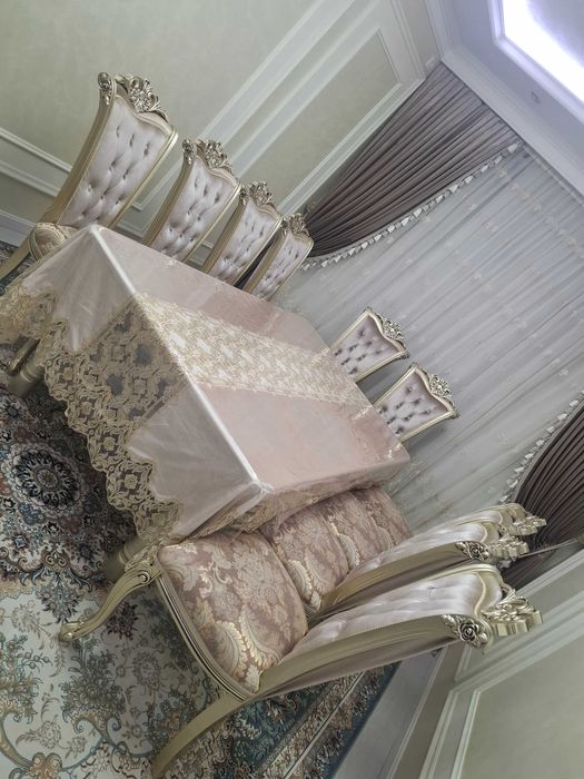 Стол стул 10 кишилик богема идишлари билан