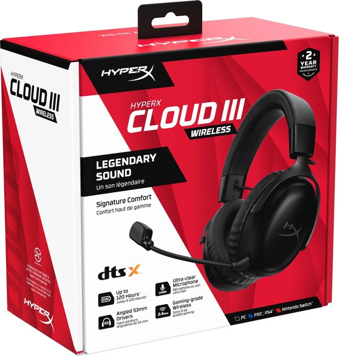 Hyperx Cloud III Wireless, беспроводные наушники