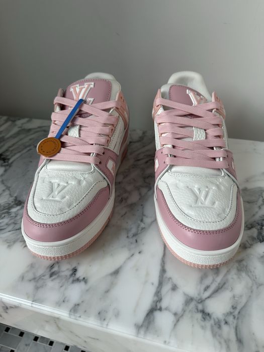 sneakers piele naturala LV Trainer Pink –