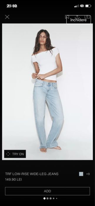 Blugi zara model nou, marimea m , cumparati recent , cu talie joasa nu ma avantajaza