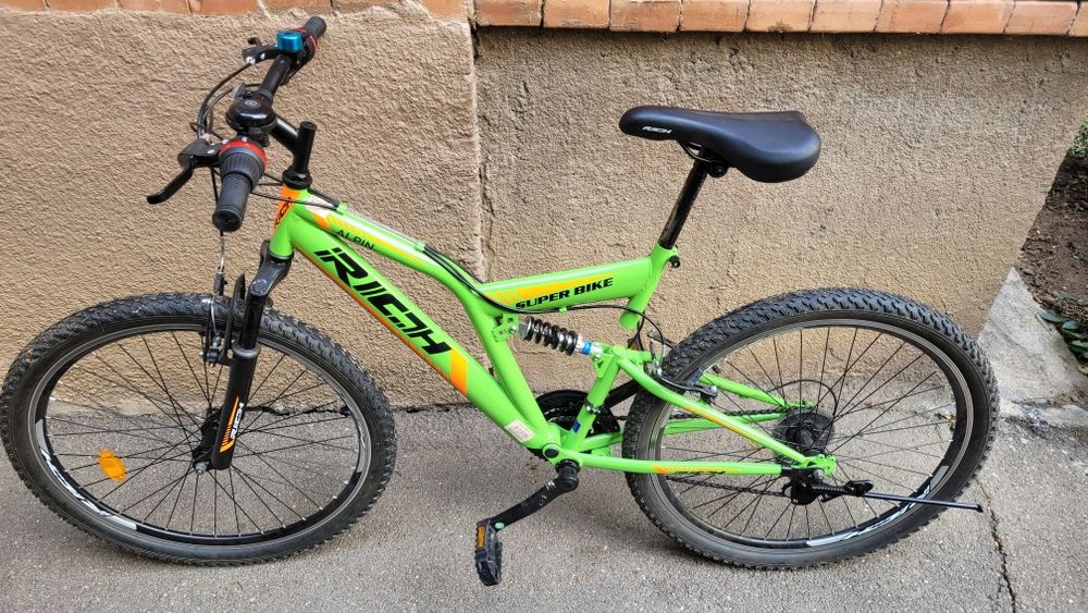 Bicicletă MTB Rich Bike Alpin 26", 21 viteze, suspensie față/spate, stare foarte bună