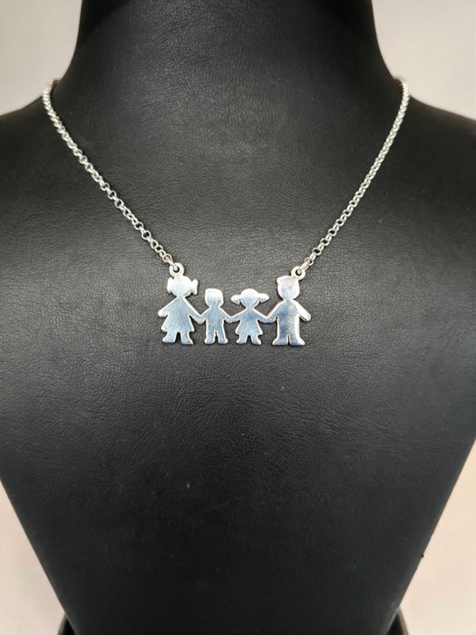 Сребърно колие, семейно колие, колие за подарък, подарък за майка