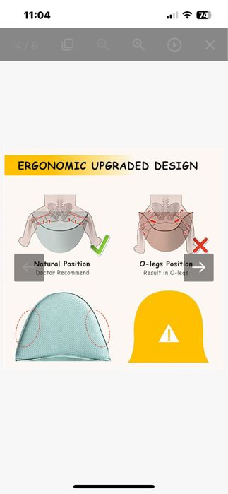 Колан за новородено, 4 позиции за носене, 0-36 месеца