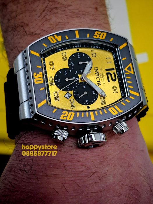 INVICTA Gridlock Yellow 50 mm, Инвикта нов ръчен часовник