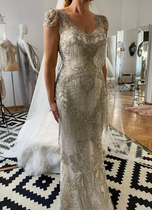 Rochie de mireasa bijuterie, unicat, creatie Gabriella Roman Couture,