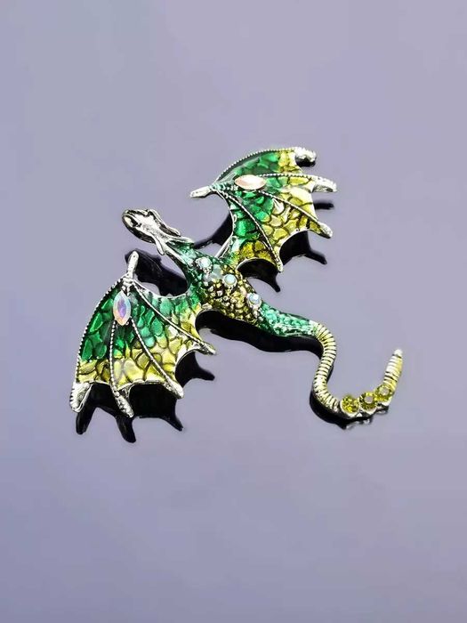 Брошь Дракон  7х6 см.
