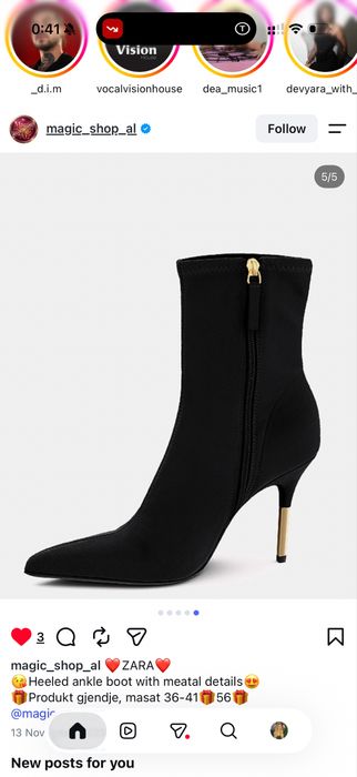 Черни боти ZARA със златист ток