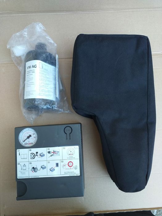 Kit pana Compresor auto umflat roti+solutie+husa originale skoda audi