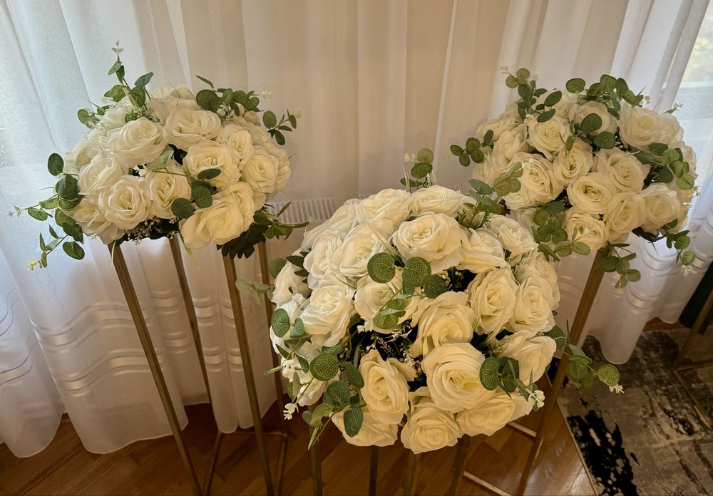 Set decor nunta - stalpisori nunta si manechin mireasa