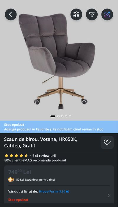 Scaun de birou Gri