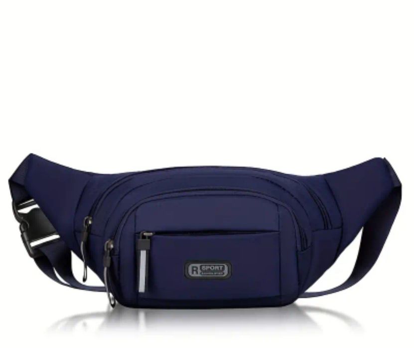 Три цвята мъжка многофункционална коланова чанта