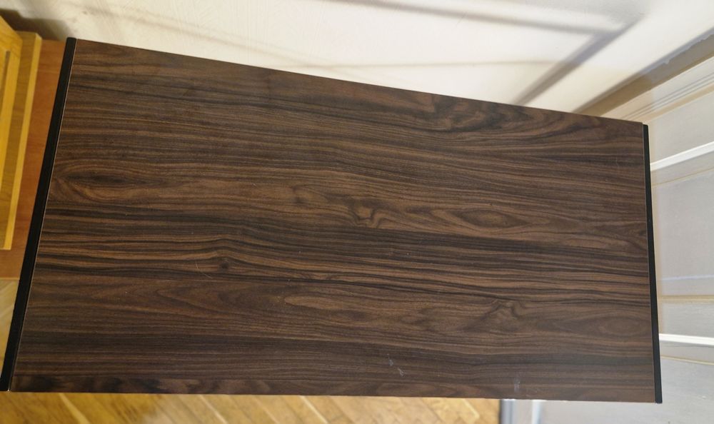 Сгъваемо офис бюро 19124, 100/50/75 см - Черна основа/Кафяв плот