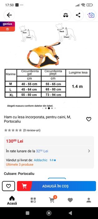 Ham caine nou ,desigilata cutia pt. proba