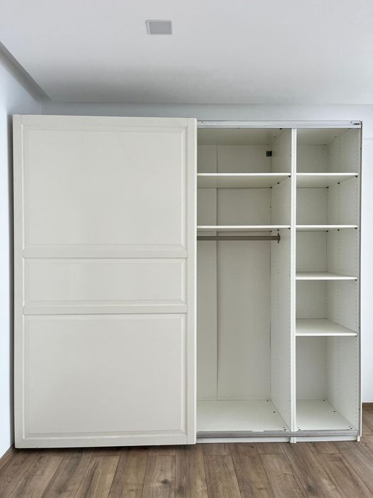 IKEA Dressing 2 Uși Glisante; Șifonier cu Bară și Rafturi; Dulap de Haine