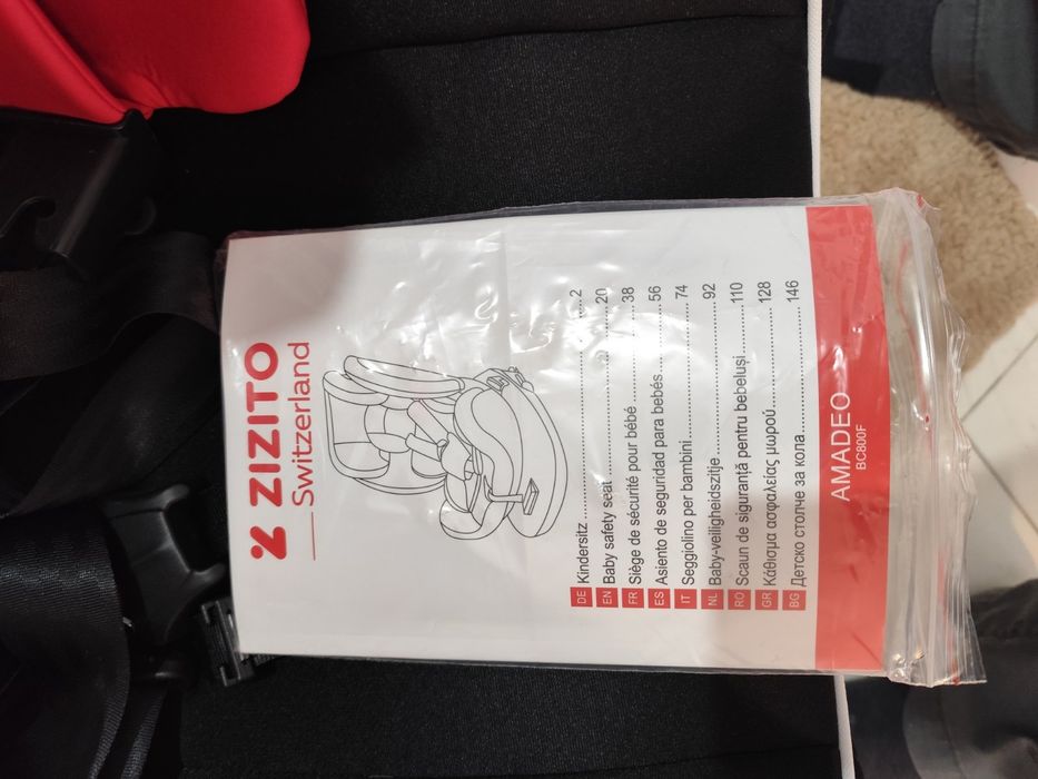 Столче за кола Zizito - Amadeo, с IsoFix, 0-36 kg, червенo
