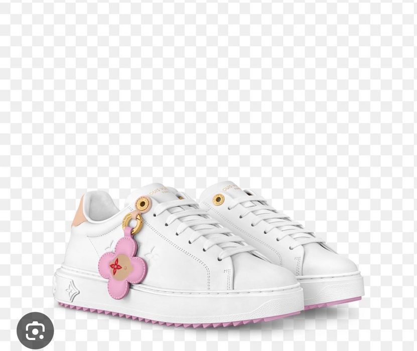 Дамски маратонки Louis Vuitton – бели с розов акцент