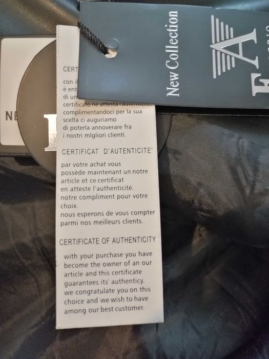 Redus 500RON.Sacou dama piele ecologica EMPORIO ARMANI, maro,marimea S