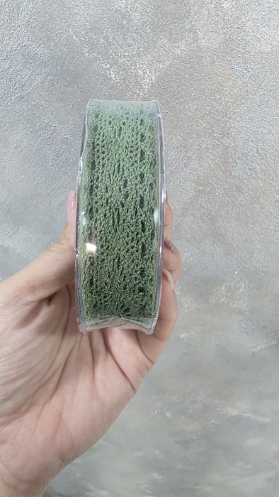 Dantela macrame verde Floro