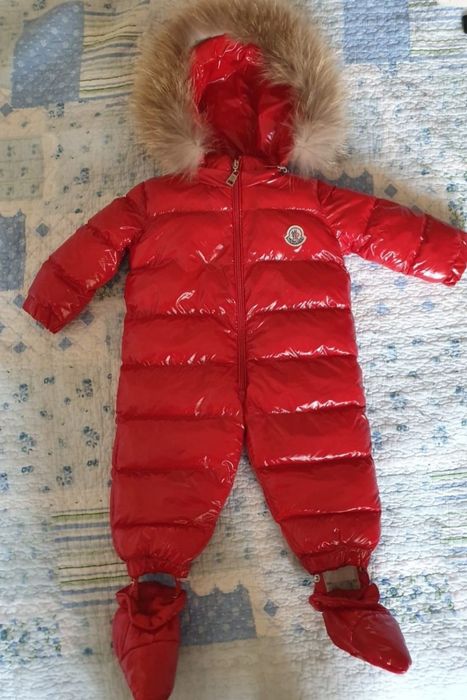 Combinezon Moncler salopeta blana naturala