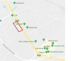 Teren 3 hectare, in interiorul zonei comerciale Deva iesire larga 270m