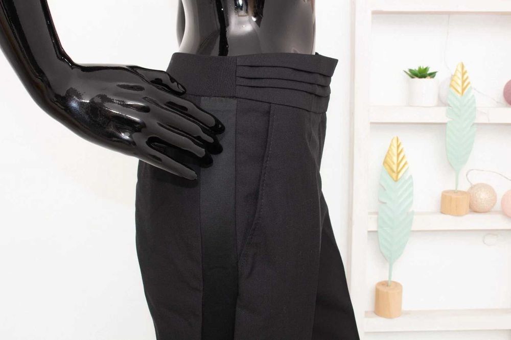 Viktor & Rolf By H&M дамски панталон от вълна черен сатенена лента 38