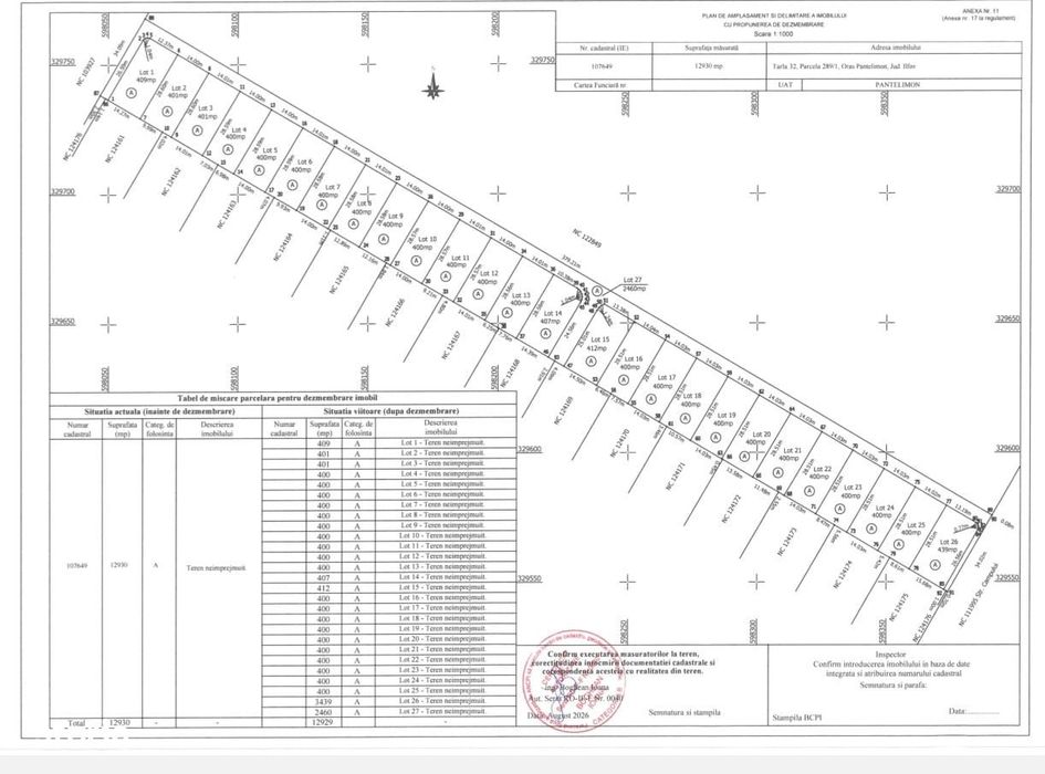 Loturi teren 400 mp, toate utilitatile , asfalt, iluminat stradal