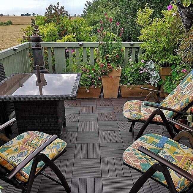 Декинг плочи WPC кафяви 30х30х2.2см