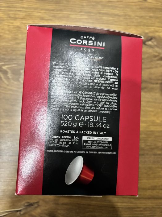 100 capsule cafea Caffè Corsini compatibile Nespresso