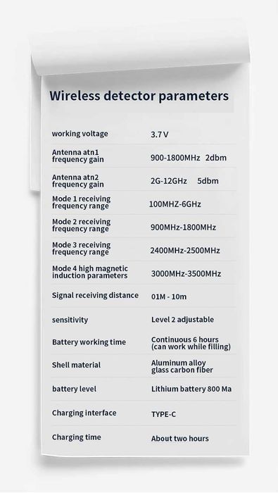 WT10 — Профессионал анти‑шпион: Я ширин камера, GSM, GPS, Wi‑Fi топади