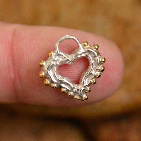 Сребърен медальон 925 „Утринна Любов“ със златни акценти