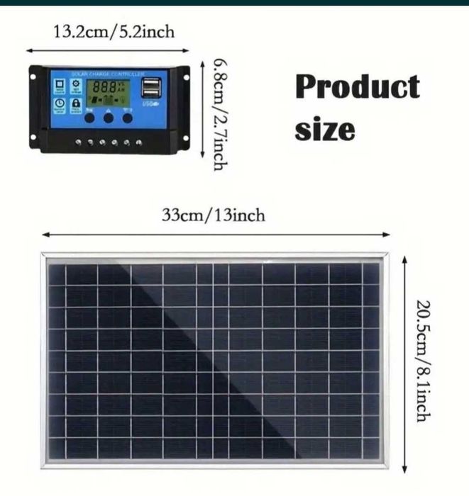 Kit panou solar 20W + Controler 100A