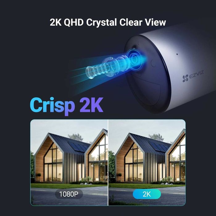 Соларна безжична камера EZVIZ CB3 Kit (2K) - Със соларен панел