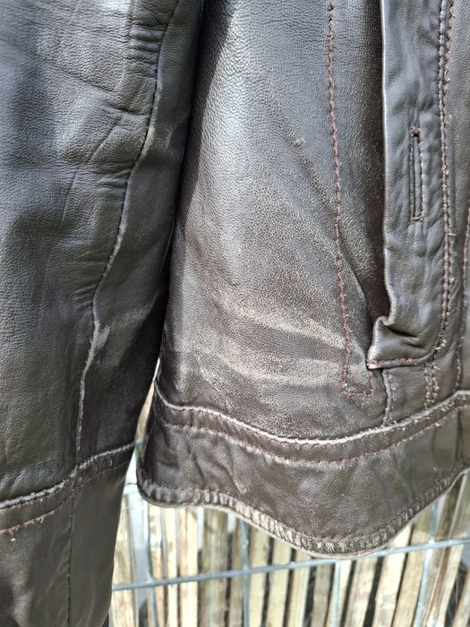 Geaca de piele Mango femei marimea M/L