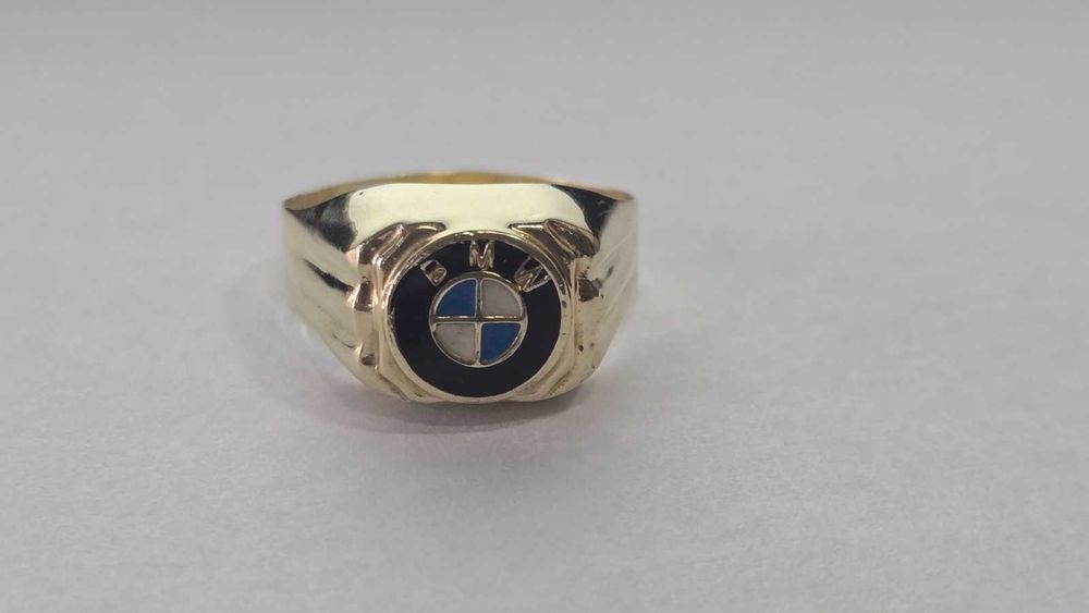 Златен мъжки пръстен 14 карата BMW