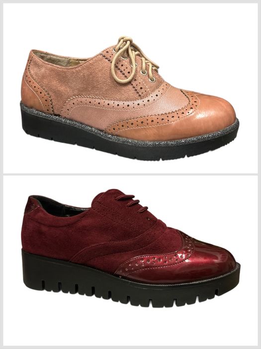 Дамски  обувки на равна подметка в розово и бордо