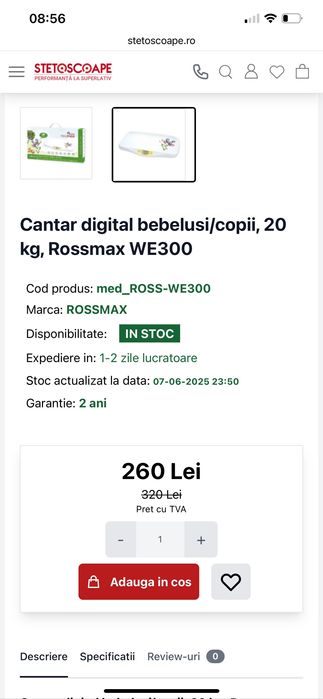 Cantar digital bebelusi (20kg)