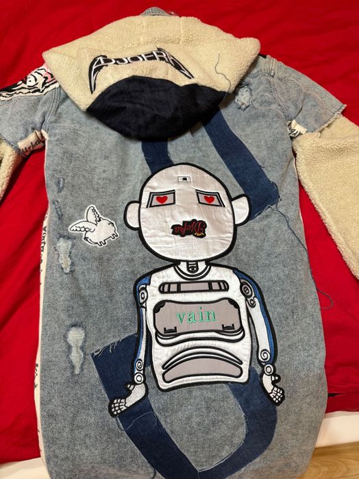 Djofra дълго палто с каракул