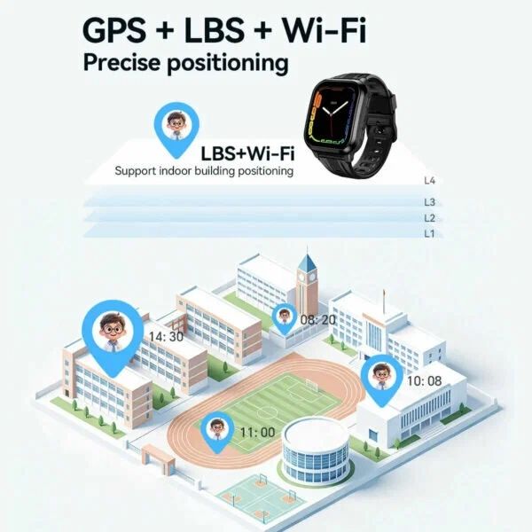 Детские умные часы HOCO Y108 4G LTE с GPS, видеозвонками